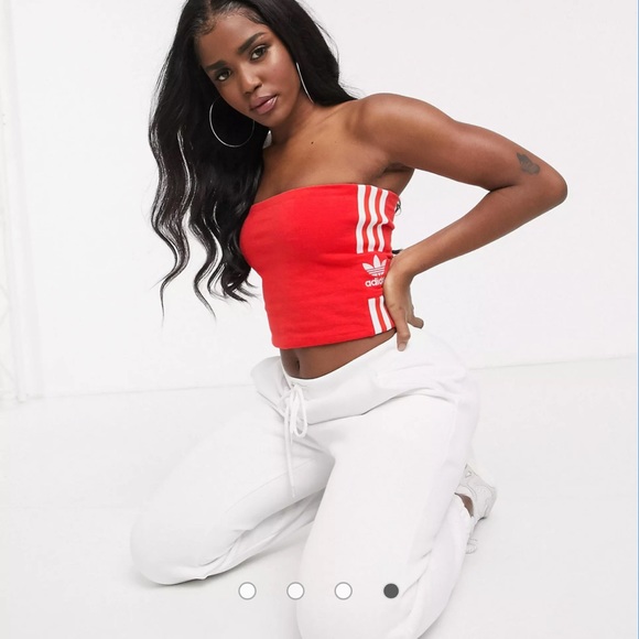 RED ADIDAS BANDEAU TUBE TOP, Size XS - Picture 6 of 14